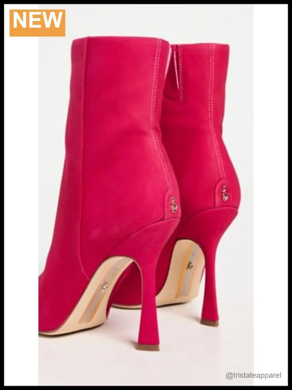 Sam Edelman Ella Ankle Bootie Stiletto Heel Pointed Toe Leather Women's Boots